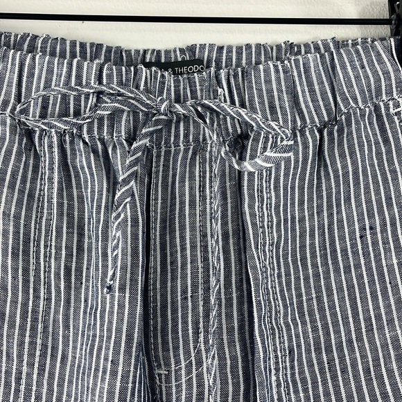 Chelsea & Theodore 100% Linen Striped Elastic Pull On Beachy Pants Womens Size S - Picture 9 of 14
